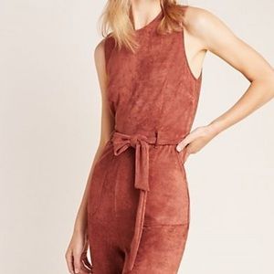 By Anthropolgie Suede jumpsuit SZ M